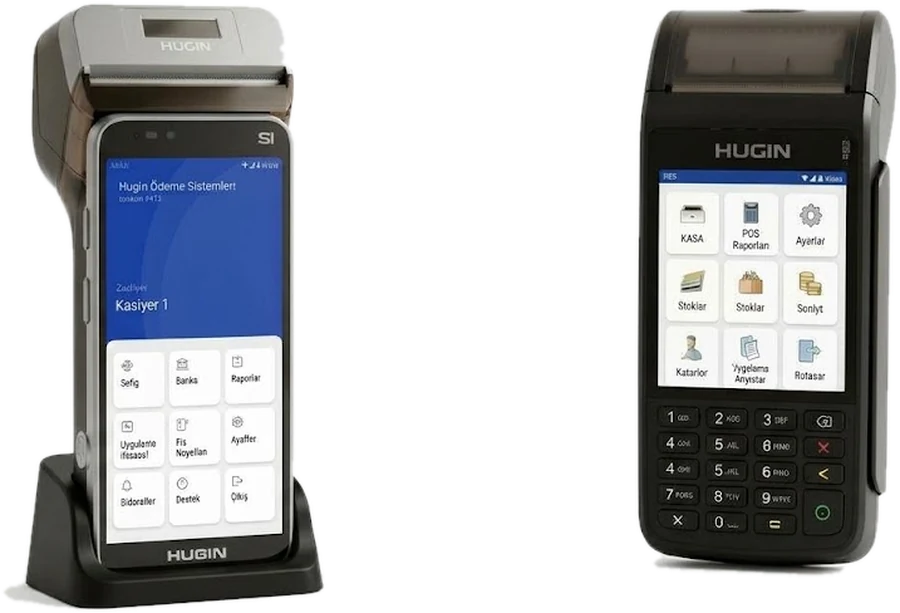 Hugin S1 Android yazarkasa POS ve Hugin yazarkasa cihazı yan yana